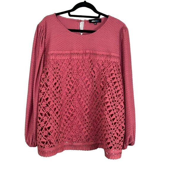 Alice Blue Women Top Size 3X Pink Pullover Swiss Dot Feminine Ballerina Coquette - Picture 1 of 14